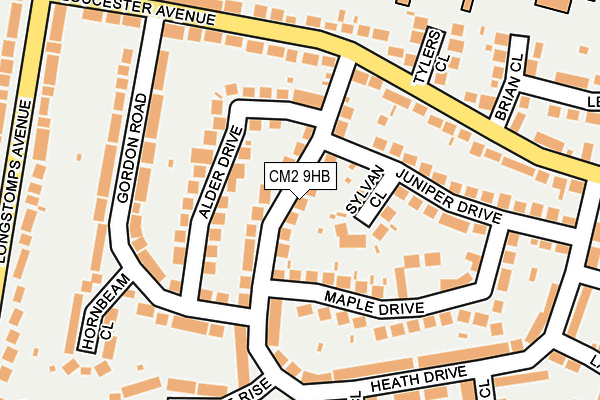 CM2 9HB map - OS OpenMap – Local (Ordnance Survey)