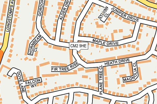 CM2 9HE map - OS OpenMap – Local (Ordnance Survey)