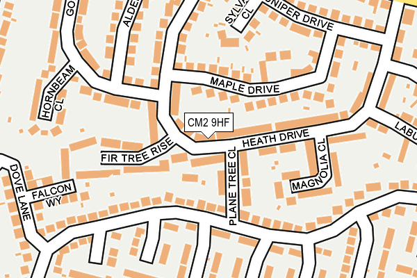 CM2 9HF map - OS OpenMap – Local (Ordnance Survey)