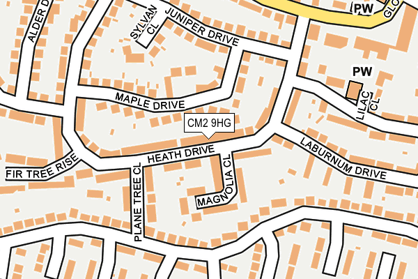 CM2 9HG map - OS OpenMap – Local (Ordnance Survey)