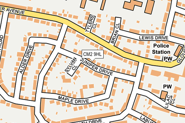 CM2 9HL map - OS OpenMap – Local (Ordnance Survey)