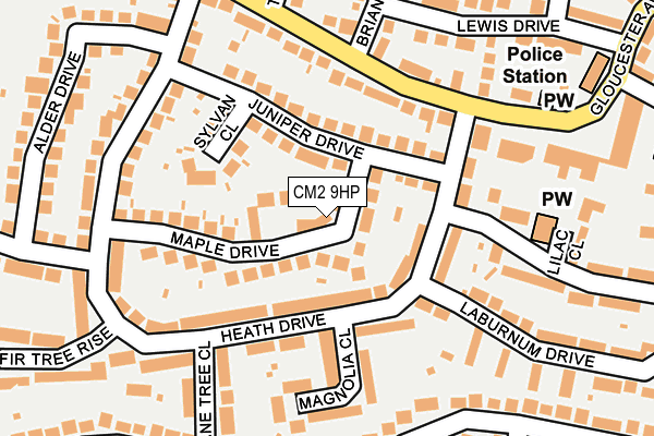 CM2 9HP map - OS OpenMap – Local (Ordnance Survey)