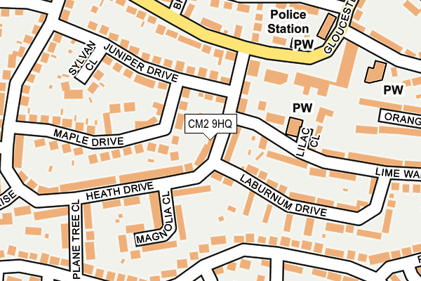 CM2 9HQ map - OS OpenMap – Local (Ordnance Survey)