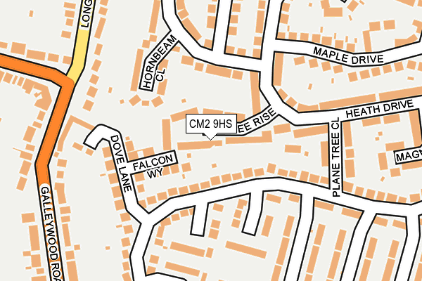 CM2 9HS map - OS OpenMap – Local (Ordnance Survey)
