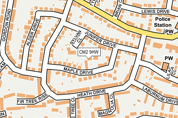 CM2 9HW map - OS OpenMap – Local (Ordnance Survey)