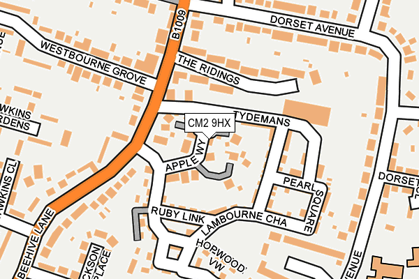 CM2 9HX map - OS OpenMap – Local (Ordnance Survey)