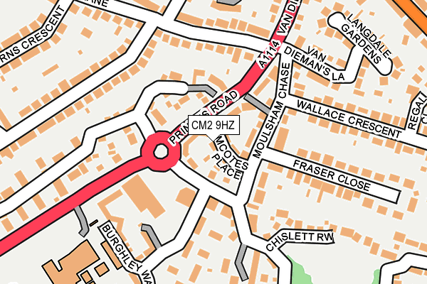 CM2 9HZ map - OS OpenMap – Local (Ordnance Survey)