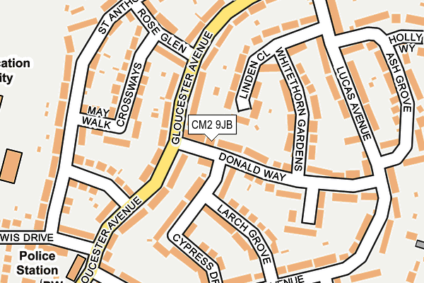 CM2 9JB map - OS OpenMap – Local (Ordnance Survey)