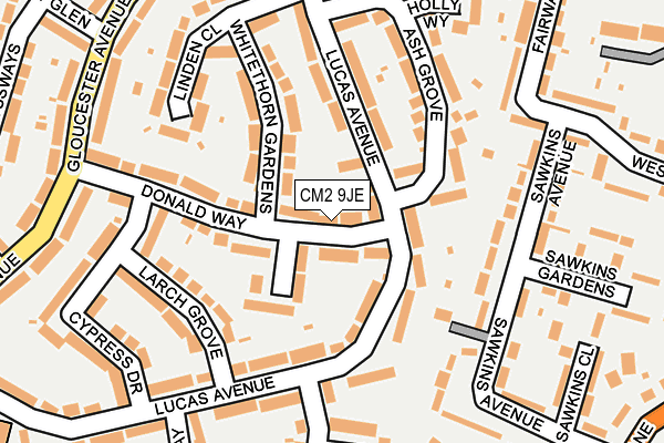 CM2 9JE map - OS OpenMap – Local (Ordnance Survey)