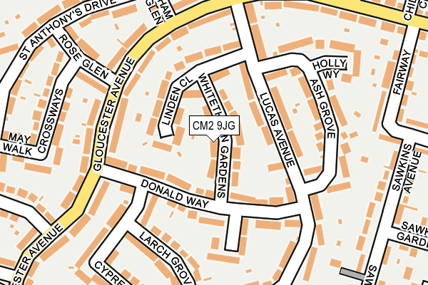 CM2 9JG map - OS OpenMap – Local (Ordnance Survey)