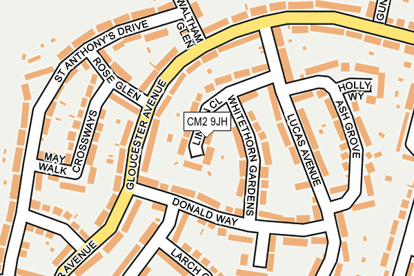 CM2 9JH map - OS OpenMap – Local (Ordnance Survey)