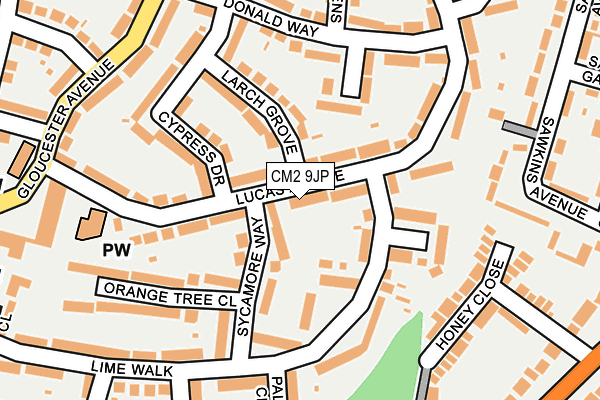 CM2 9JP map - OS OpenMap – Local (Ordnance Survey)