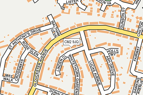 CM2 9JQ map - OS OpenMap – Local (Ordnance Survey)