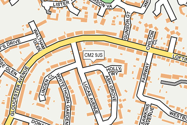 CM2 9JS map - OS OpenMap – Local (Ordnance Survey)