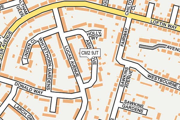CM2 9JT map - OS OpenMap – Local (Ordnance Survey)