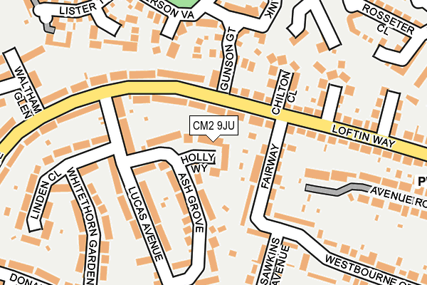 CM2 9JU map - OS OpenMap – Local (Ordnance Survey)