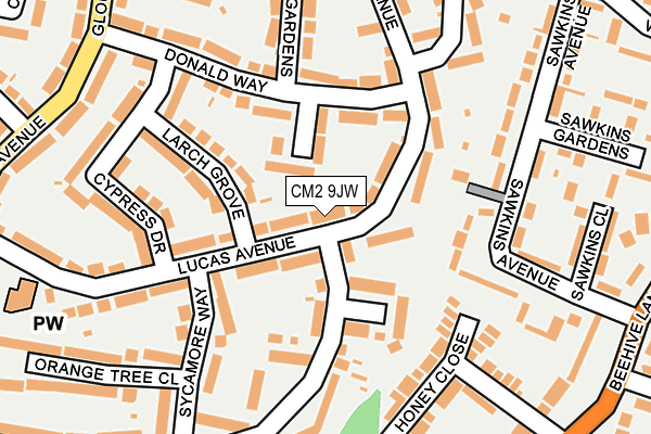 CM2 9JW map - OS OpenMap – Local (Ordnance Survey)