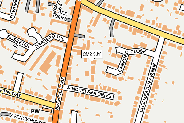 CM2 9JY map - OS OpenMap – Local (Ordnance Survey)