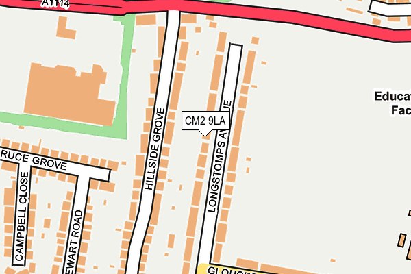 CM2 9LA map - OS OpenMap – Local (Ordnance Survey)