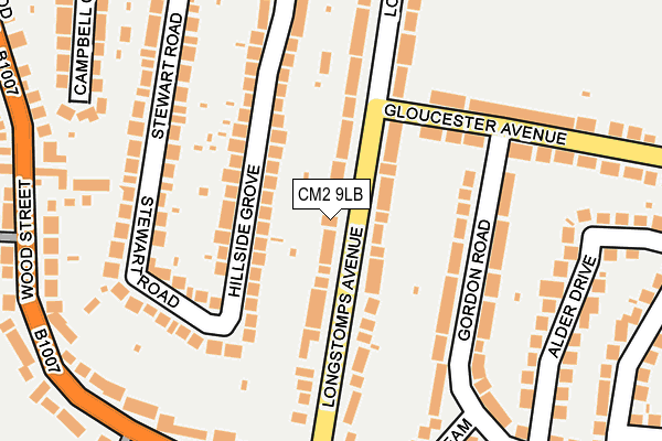 CM2 9LB map - OS OpenMap – Local (Ordnance Survey)