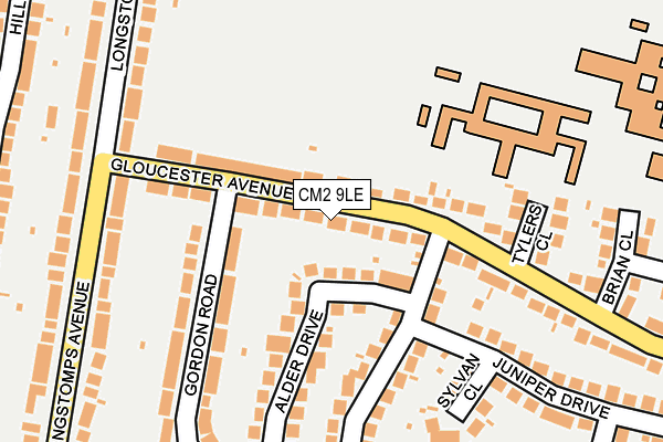 CM2 9LE map - OS OpenMap – Local (Ordnance Survey)