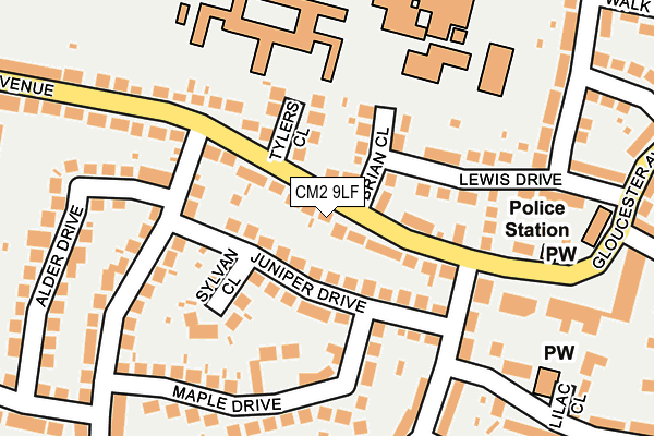 CM2 9LF map - OS OpenMap – Local (Ordnance Survey)