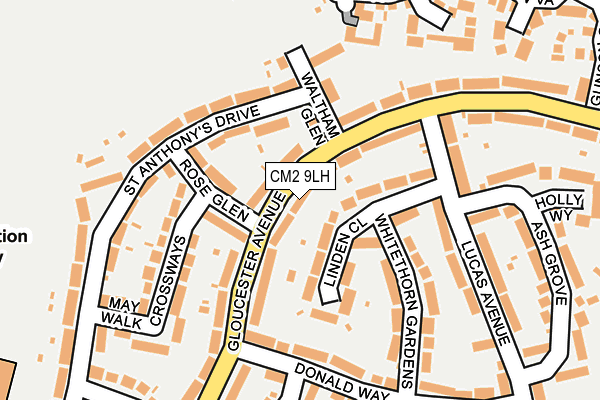 CM2 9LH map - OS OpenMap – Local (Ordnance Survey)