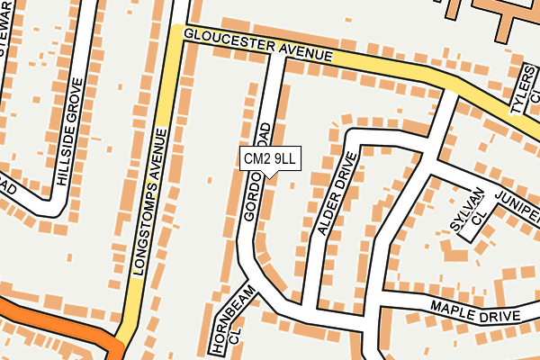 CM2 9LL map - OS OpenMap – Local (Ordnance Survey)