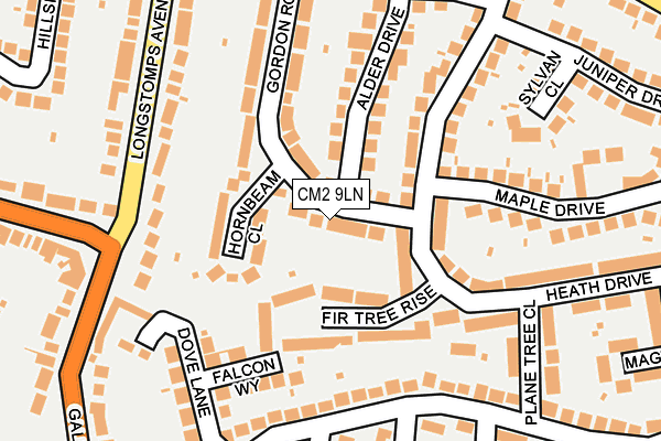 CM2 9LN map - OS OpenMap – Local (Ordnance Survey)