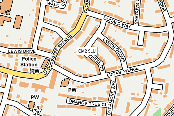 CM2 9LU map - OS OpenMap – Local (Ordnance Survey)