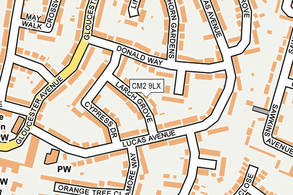 CM2 9LX map - OS OpenMap – Local (Ordnance Survey)