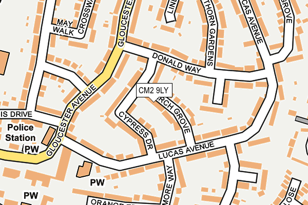 CM2 9LY map - OS OpenMap – Local (Ordnance Survey)