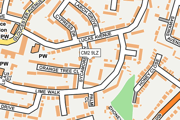 CM2 9LZ map - OS OpenMap – Local (Ordnance Survey)