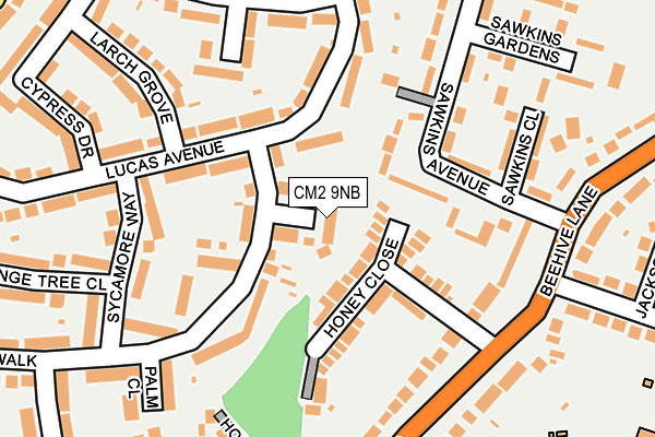 CM2 9NB map - OS OpenMap – Local (Ordnance Survey)