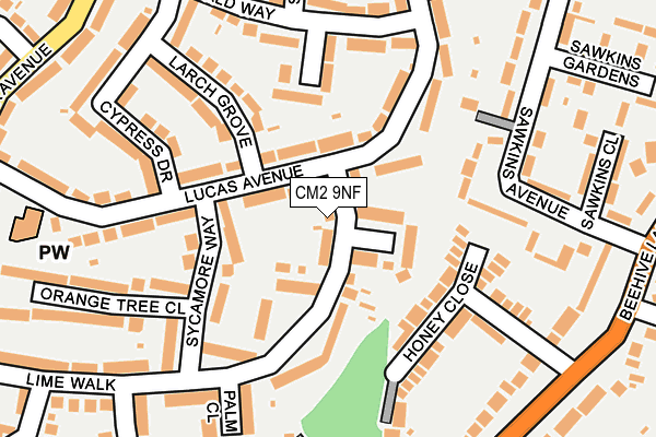 CM2 9NF map - OS OpenMap – Local (Ordnance Survey)