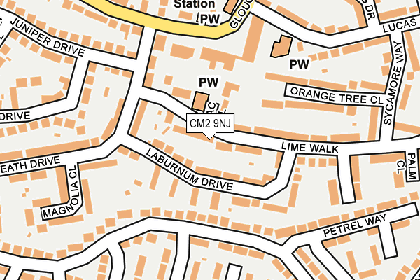 CM2 9NJ map - OS OpenMap – Local (Ordnance Survey)