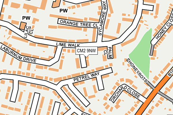 CM2 9NW map - OS OpenMap – Local (Ordnance Survey)