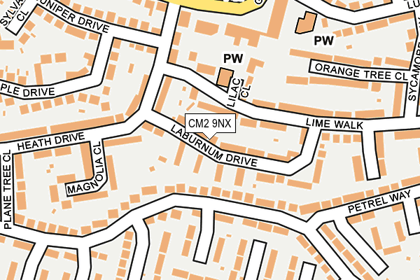 CM2 9NX map - OS OpenMap – Local (Ordnance Survey)