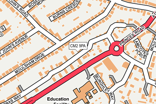 CM2 9PA map - OS OpenMap – Local (Ordnance Survey)