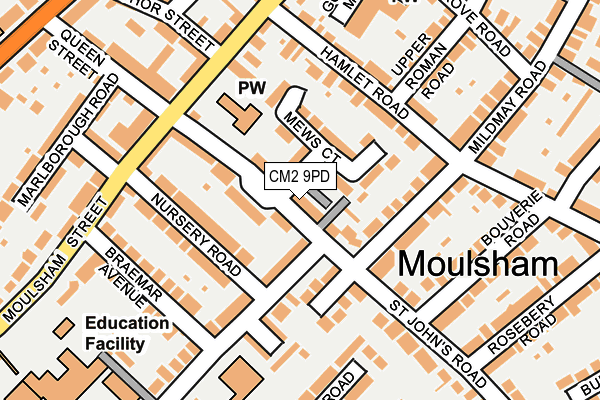 CM2 9PD map - OS OpenMap – Local (Ordnance Survey)