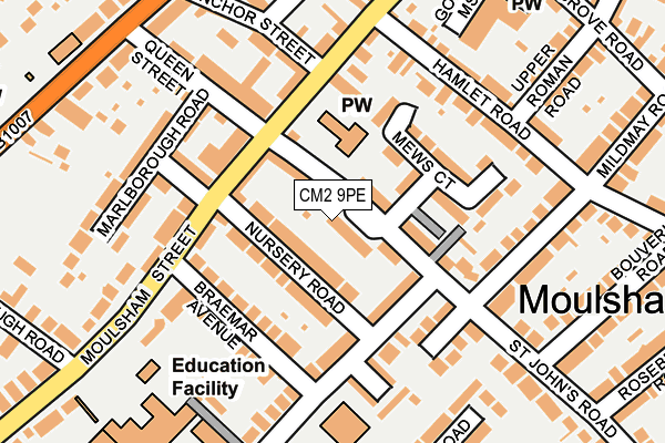 CM2 9PE map - OS OpenMap – Local (Ordnance Survey)