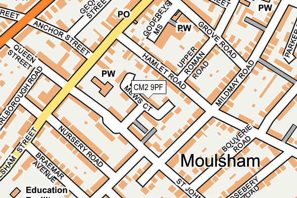 CM2 9PF map - OS OpenMap – Local (Ordnance Survey)