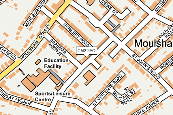 CM2 9PQ map - OS OpenMap – Local (Ordnance Survey)