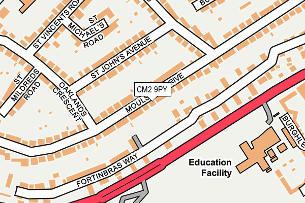 CM2 9PY map - OS OpenMap – Local (Ordnance Survey)