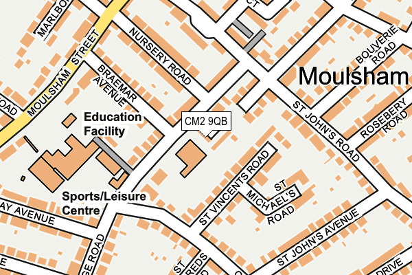 CM2 9QB map - OS OpenMap – Local (Ordnance Survey)