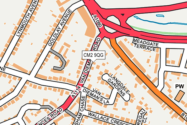 CM2 9QG map - OS OpenMap – Local (Ordnance Survey)