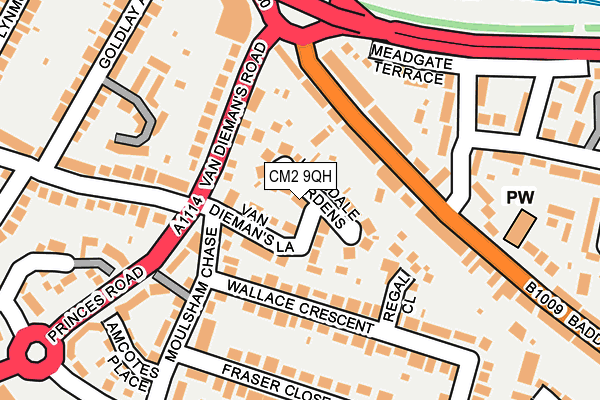 CM2 9QH map - OS OpenMap – Local (Ordnance Survey)