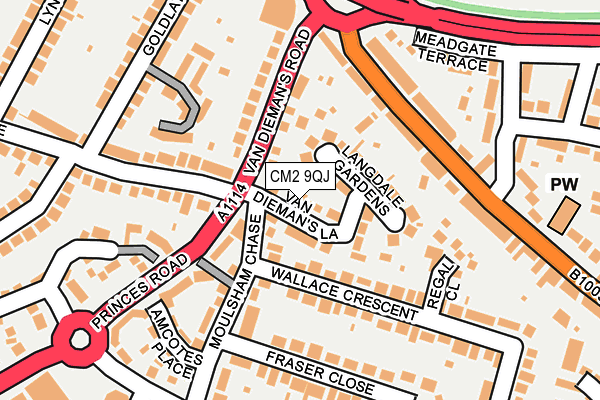 CM2 9QJ map - OS OpenMap – Local (Ordnance Survey)