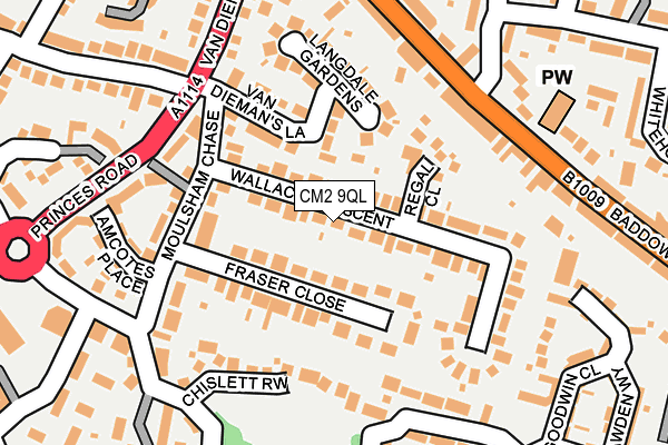 CM2 9QL map - OS OpenMap – Local (Ordnance Survey)