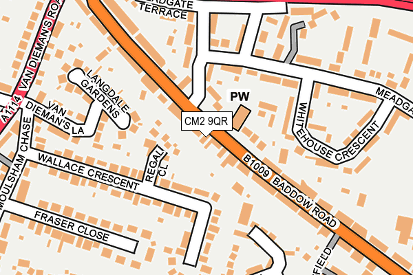 CM2 9QR map - OS OpenMap – Local (Ordnance Survey)
